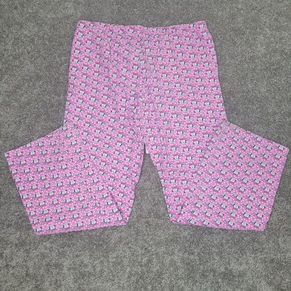 Vineyard Vines Christmas Reindeer Whale Pink Flannel Pajamas Size Small - Picture 4 of 5